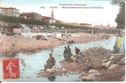 NICE (06) Blanchisseuses Dans Le Paillon En 1907 - Straßenhandel Und Kleingewerbe