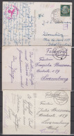 II.WK Luxemburg Eingehende Post : 5 Karten Mit 1x 14.4.40 Frankiert Und 4x Als Feldpost Bis 1943 Nach Luxemburg - 1940-1944 Deutsche Besatzung