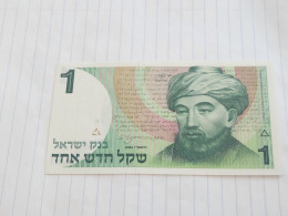 Israel-1 SHEQEL MAIMONIDES RAMBAM-(1986-1988)(493)(NO SIGNATURE)-(3804913431)-U.N.C-bank Note - Israele