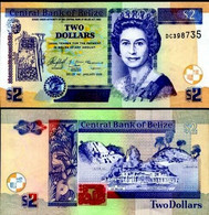 BELIZE 2 DOLLARS P-65 2005 QUEEN RUIN UNC ANIMAL FAUNA WILD LIFE MONEY BANK NOTE - Belice