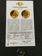 100 NGULTRUM OR 2011 BE CHORTEN KORA BHOUTAN 5000 EX. / GOLD / 11mm 0.5g Or 999 - Butan