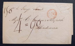 VENEZUELA STAMPLESS COVER 1839 OUTREMER PAUILLAC POUR BORDEAUX - Venezuela