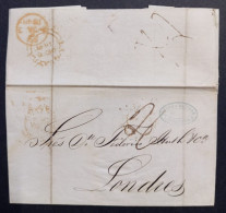 VENEZUELA STAMPLESS COVER 1847 LA GUAYRA TO LONDON - Venezuela