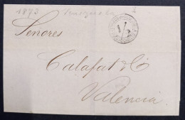 VENEZUELA STAMPLESS COVER 1873 PUERTO CABELLO A VALENCIA - Venezuela