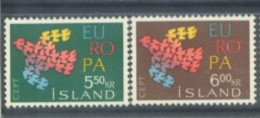 ISLAND -  1961, EUROPA STAMPS COMPLETE SET OF 2,  UMM (**). - Neufs