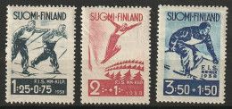 Finland Suomi 1938 Ski Mi.208/210 MH*  - Unused Stamps