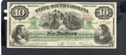 USA - Billet 10 Dollar South Carolina 1872 NEUF/UNC S.3324 - Otros & Sin Clasificación