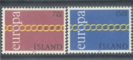 ISLAND -  1971, EUROPA STAMPS COMPLETE SET OF 2,  UMM (**). - Unused Stamps
