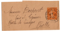 FRANCE ENTIER BANDE DE JOURNAL SEMEUSE 5 Cts OBLITERE RUELLE SUR TOUVRE 1925 - Bandes Pour Journaux