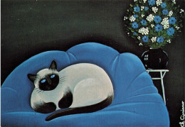 ANIMAUX ET FAUNES - Un Siamois Sur Le Fauteuil - Colorisé - Carte Postale Ancienne - Cats