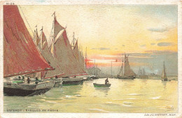 BELGIQUE - Ostende - Barques De Pêche - Tableau - Carlo - Edit Lith JL Goffart - Carte Postale Ancienne - Oostende