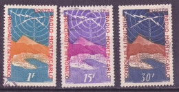 Monaco 1951 Y&T N°376 à 378 - Michel N°448 à 450 (o) - Radio Monte Carlo - Used Stamps