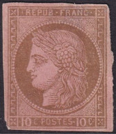 French Colonies 1876 Sc 20 Yt 18 MNG(*) Large Top Thin Damaged Corner - Ceres