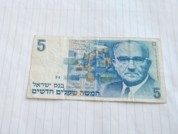 Israel-5 NEW SHEQEL-LEVI ESHKOL-(1987)(512)(LORINCZ/BRUNO)-(6686966268)-used Crease Stain-bank Note - Israel