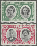 Southern Rhodesia. 1947 Royal Visit. Used Complete Set. SG 62-63 - Southern Rhodesia (...-1964)