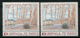 25958 FRANCE N°1812** 2F A. Sisley : Trait Blanc Le Long Des Arbres (décalage Du Bleu) + Normal (non Inclus) 1974  TB - Neufs