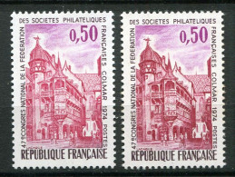 25957 FRANCE N°1798** 50c. Colmar : Rouge Au Lieu De Rouge Brique + Normal (non Inclus) 1974  TB - Unused Stamps