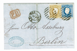 Portugal, 1872, # 39, 44, Lisboa-Berlin, Com Certificado - Lettres & Documents