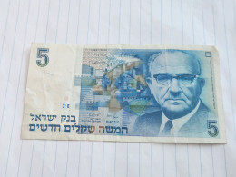 Israel-5 NEW SHEQEL-LEVI ESHKOL-(1987)(516)(LORINCZ/BRUNO)-(6640956324)-Wrinkle Stain-used-bank Note - Israele