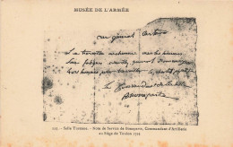 MILITARIA - Salle Turenne - Note De Service De Bonaparte - Commandant D'Artillerie - Carte Postale Ancienne - Otros & Sin Clasificación