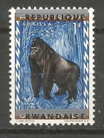 Rwanda COB 57 Erreur Variété Surcharge Argent Déplacée MNH / ** 1964 Variety Error - Unused Stamps