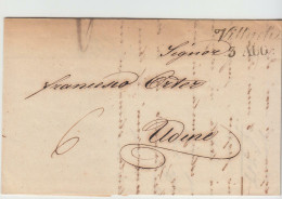 1847 AUSTRIA PREFILATELICA VILLACH-UDINE+timbro Lineare/datario Di VILLACH+6 Kreuzer TASSA-F412 - ...-1850 Prefilatelía