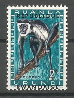 Rwanda COB 58 Erreur Variété Surcharge Argent Manquante MNH / ** 1964 Variety Error - Unused Stamps