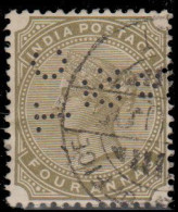 Inde Anglaise 1882. ~ YT 39 Perforé - 4 A. Victoria - 1882-1901 Empire