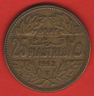 LEBANON - 25 PIASTRES 1952 - Libano