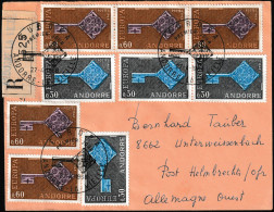 Andorre Français 1968 Y&T 188 Et 189 Sur Lettre Recommandée Pour L'Allemagne. Oblitération 1er Jour. Europa - 1968