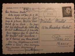 CP STOCKHOLM Pour La FRANCE TP 35 OBL.MEC.27 6 66 STOCKHOLM 15 - Cartas & Documentos