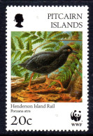 PITCAIRN ISLANDS - 1986 WWF RAIL BIRD STAMP FINE MNH ** SG 506 - Pitcairn Islands