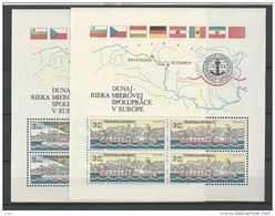 1982 MNH  Ceskoslovensko, Donaukommission - Blocs-feuillets