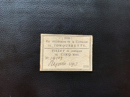 Billet De Confiance Jonquerette 5 Sous     1792 - Assignate