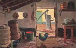 ANIMAUX - Peinture - Coq - Carte Postale Ancienne - Autres & Non Classés