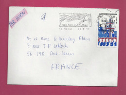 Lettre De 1992 Pour La France-YT N° 554 - Seul Sur Lettre - Noël - Croix De Lorraine - Flamme 50ème Anniversaire Noël 41 - Storia Postale