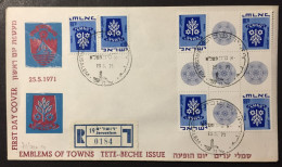 1971 Israel - Town Emblems - Tete--Beche Issue - 139 - Cartas & Documentos