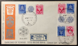 1971 Israel - Town Emblems - Tete--Beche Issue - 140 - Storia Postale