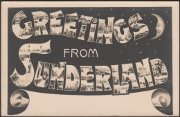 Greetings From Sunderland, Durham, 1905 - Ralph Dunn RP Postcard - Altri & Non Classificati