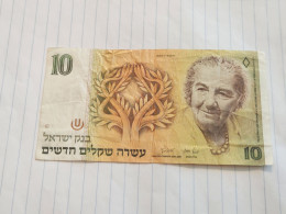 Israel-10 NEW SHEQELIM-GOLDA MEIR-(1987)(529)(LORINCZ/BRUNO)-(0428365818)-wrinkle-USED-bank Note - Israel