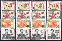 Yugoslavia Republic 1954 4x Mi#751-754 Mint Never Hinged, Yellowish Gum, High Cat. Val. Set - Ongebruikt