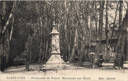 St Pons * La Promenade Du Foirail Et Le Monument Aux Morts - Saint-Pons-de-Mauchiens