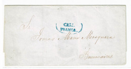 Colombia, 1845/58, "Cali Franca" To Buenos Aires - Colombie