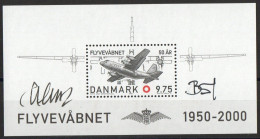 Martin Mörck/Bertil Skov Jørgensen. Denmark 2000. 50 Anniv Air Force. Michel Bl.15 MNH. Signed. - Blokken & Velletjes