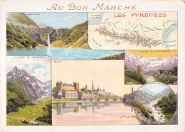 Vieux Papiers - Fiches Illustrées - Publicité - Au Bon Marché - Les Pyrénées - Géographie