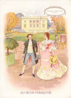 Vieux Papiers - Fiches Illustrées - Publicité - Au Bon Marché - Epoque Louis XVI - Le Trianon - Autres & Non Classés