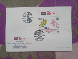 CAMBODGE / CAMBODIA - FDC S/S  70 Years Of Diplomatic Relations Between Cambodia And Japan 2023 - Cambodge