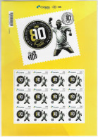 Complete Sheet With 12 Personalized Stamp issued In 2020 80 Years Of The King Of Soccer Pelé Santos Futebol Club Mint - Clubs Mythiques