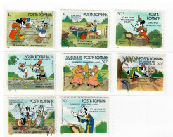 ROMANIA 1986 CARTOONS CARTONI ANIMATI PERSONAGGI DISNEY  8 VALORI USATI - Oblitérés