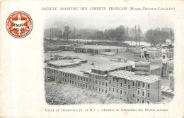 GUERVILLE "Sté Anonyme Des Ciments Français" Marque Demarle-Longuéty) Usine De ... Fabrication Des Pierres Creuses - Guerville